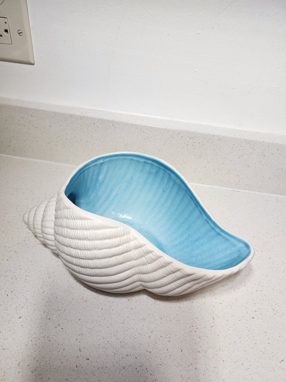 Ceramic Glazed Shell Bowl - Home Bath Decor Dish
